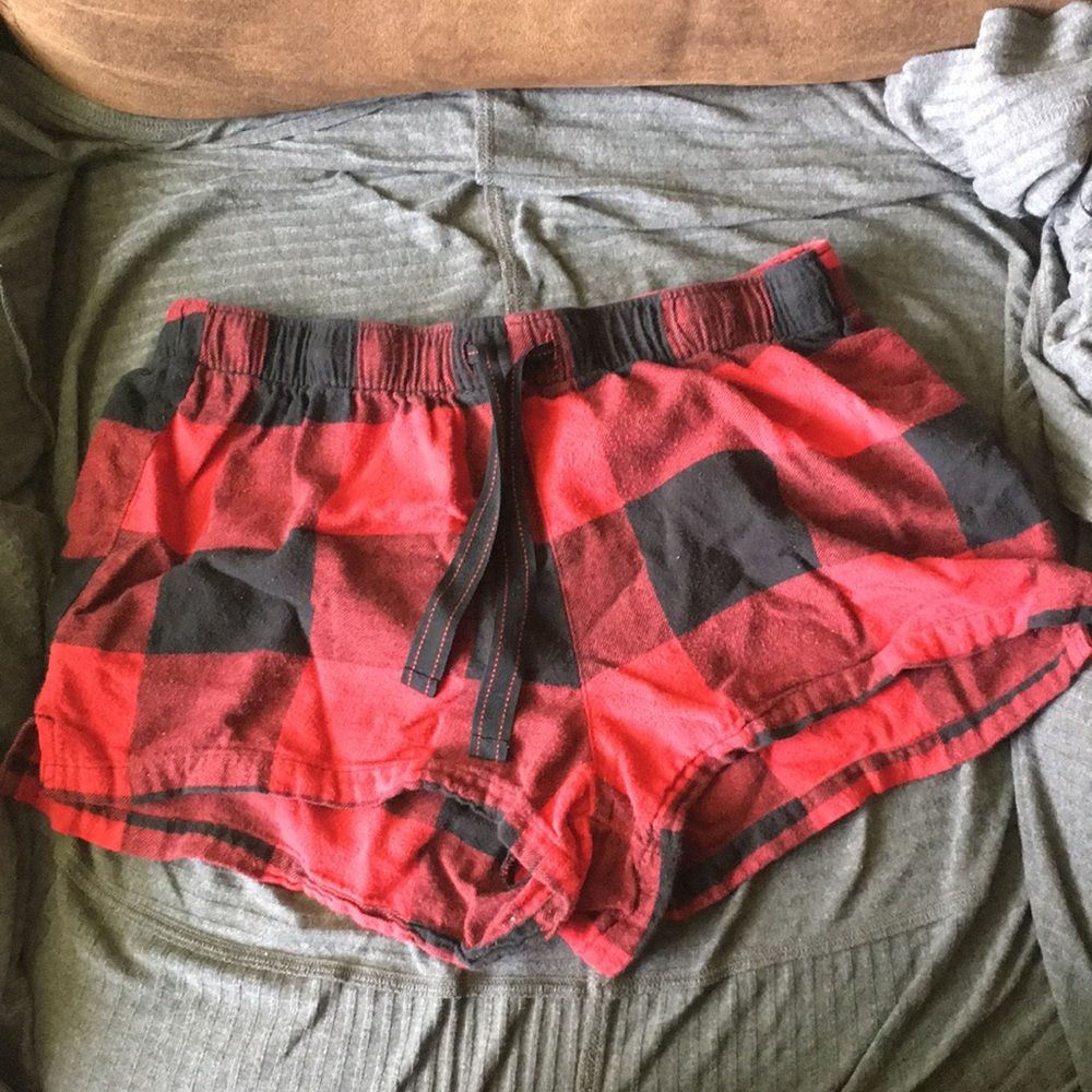 plaid red and black old navy shorts, size medium